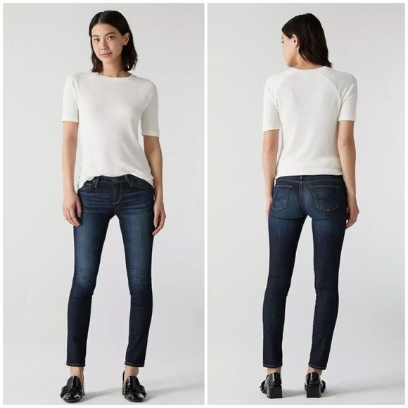 AG Adriano Goldschmied The Stilt Cigarette Leg Dark Wash Jeans Like New Size 28 - Picture 1 of 14